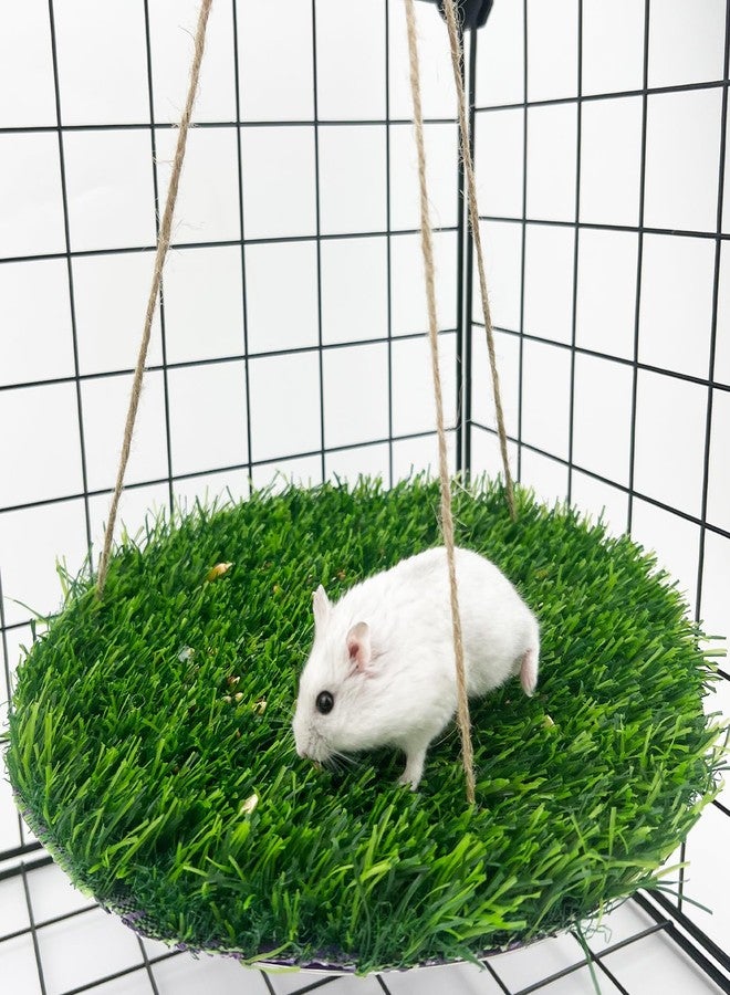 FlidRunest Hamster Foraging Grass Puzzle Hammock Swing, Small Pet Simulation Slow Feeder Mat, Washable Hanging Enrichment Activity for Bunny Guinea Pigs Hedgehog - Image 5